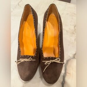 Barney’s -Henry Cuir for Barney’s New York Suede Wedge Woman’s Size 38 1/2 Brown